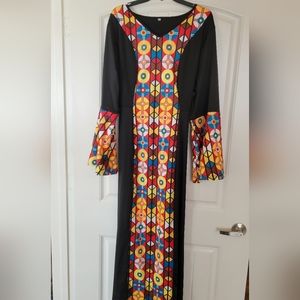 NWOT! ETHNIC PRINT SPLICING DRESS